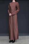 BASERANGE Linen Didin Long Sleeve Dress France BAS-DRDYL-VI-SP24-SHENZONG Dark Brown